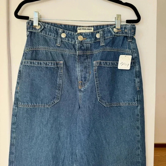 NWT Free People Palmer Cuffed Jeans Mid Rise Denim We The Free 26 - Picture 14 of 16